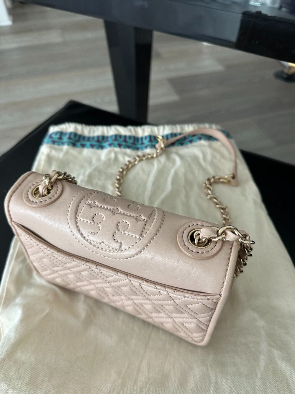 DOLCE & GABBANA Sicily Bag Pink Dauphine Leather Two-Way Shoulder Handbag Used